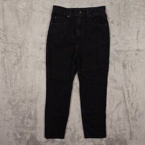 Levi's jeans 70's high slim straight women's 28 black denim big E red tab